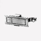Adjustable trigger latch with raised button. Non locking, chrome finish.