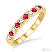 11 Alternate Gemstone & Diamond Wedding Band 46506PPFGRBYG
