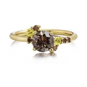 Natural Fancy Brown Diamond Cluster Ring