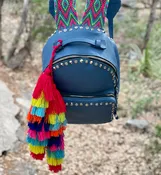 Ava's Leather Backpack with Wayuu Straps