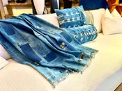 Denim Blue Indigo  + Antique Czech Throw