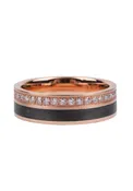18K Rose Gold & Carbon Fiber Diamond Half Band