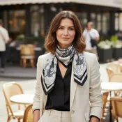 Abstract Floral Print Bandana Scarf