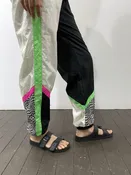 80s nylon track pants / 1980s East West sporty neon athletic leisure pants — Dusty Rose Vintage