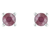 14K White Gold Ruby Stud Earrings