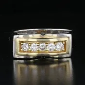 14K Two-Tone Gold 5-Stone Diamond Band Ring 894439