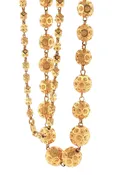 22K Yellow Gold Textured Spherical Bead Necklace