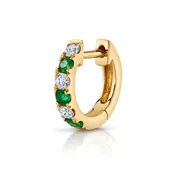 Alternating Diamond Stone Huggie