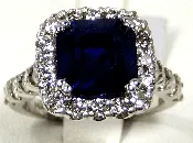 BIG Blue Sapphire Ring 14K gold Fine Ceylon Heirloom Made In USA