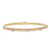 14K Yellow Gold 20 Diamond Bangle Bracelet