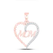 10k ROSE GOLD 1/10 CTW DIAMOND P1 GIFT | MOM HEART PENDANT