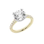 14K Two Tone 0.44ct. Round Solitaire Diamond Engagement Ring
