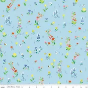 100 AKER WOODS: Picnic Meadow-Sky (1/4 Yard)