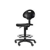 22"-32" Adjustable Height Polyurethane Task Chair: Swivel, Lumbar Support, Wheels - Hampden Furnishings