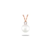 14K Rose Gold Drop Pendant with Diamond