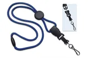 1/4" (6 MM) Round Lanyard with Breakaway, Round Slider and DTACH Swivel Hook, Qty = 100