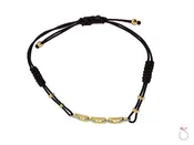 18K Yellow Gold .20ct Diamond Square Charm Adjustable String Bracelet Sale