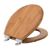 Topseat Bamboo Toilet Seat with Magic Hinge, Round