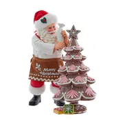 10.5" Fabriché™ Santa Decorating Gingerbread Tree, 2-Piece Set