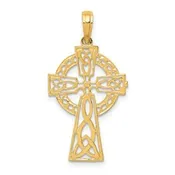 10KT YELLOW GOLD CELTIC CROSS PENDANT