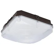 10 Inch LED Field Selectable Canopy Fixture With Sensor; 45/60/70 Watts; 3K/4K/5K CCT; 120-277 Range Voltage 65983