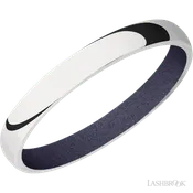 3 mm wide Domed 10K White Gold band featuring a Crushed Orchid sleeve.