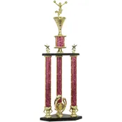 3 Post Pink Cheer Trophy (32 1/2")