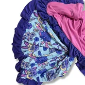 Little Lima Beans Orchid Bloom Reversible Ruffle Blanket