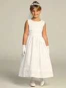 Cotton Communion Dress with Lace Trim