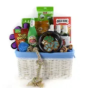Beer Gift Basket with Dog Treats