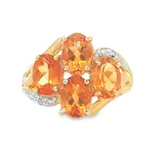 10kt Gold Citrine & Diamond Women's Ring