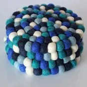 Blue Felt Ball Trivet
