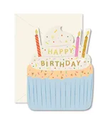 Birthday Cupcake die-cut folded Greeting Card
