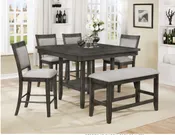 2727gy Fulton 6 pcs includes: table, 4 counter height chairs and 1 bench