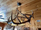 2 Light Elk Antler Pool Table Chandelier