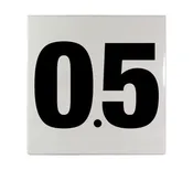 0.5 Ceramic Smooth Tile Depth Marker 6 Inch x 6 Inch with 4 Inch Lettering