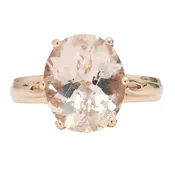 10K Gold Morganite Gemstone Ring| 3.35 Grams| Size 6″ – R1723II