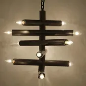 Alex Chandelier, Metal with Antique Silver Finish