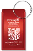 Dynotag Aluminum Convertible Luggage Tag with Steel Loop - Ruby Red
