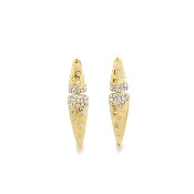 14k Yellow Gold and Diamond Double Triangle Drop Earrings  (14k Yellow Gold, Diamond)