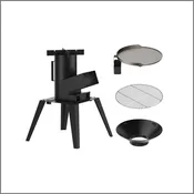 3-in-1 Rocket Stove Kit with Grate, Griddle, Pot Rack