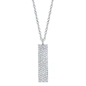 0.25ct 14k White Gold Diamond Pave Necklace