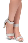 HerStyle RRose-Stiletto heel, back zipper closure (Silver)