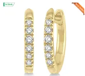 0.12 carat 10kt yellow gold diamond huggies |664V8TSERYG