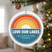 Buy 'Love Our Lakes' Ceramic Ornament | Lakes Elementary Keepsake — Swift Printing