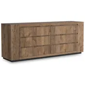 Abaso 6-Drawer Dresser, Rustic Wormwood Oak