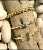 Beaded 14KG Gold Band