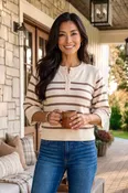 Amihan Striped Long Sleeve Sweater : Oatmeal