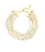 10 strand small pearl collar necklace