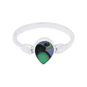 10507<br>ring 7×9 pear shape ABALONE  .925 *5-9